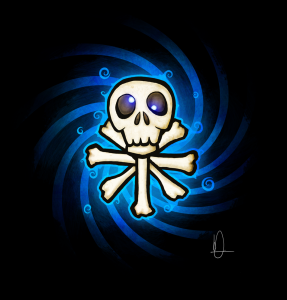 Confused Skull HUD logo for 'Bungle in the Jungle'
